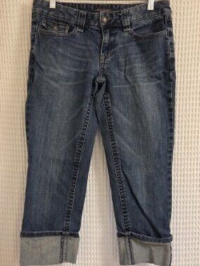 Banana Republic Cuffed Selvedge Denim Crop Capri Jeans‎ Size 4 EUC 0421